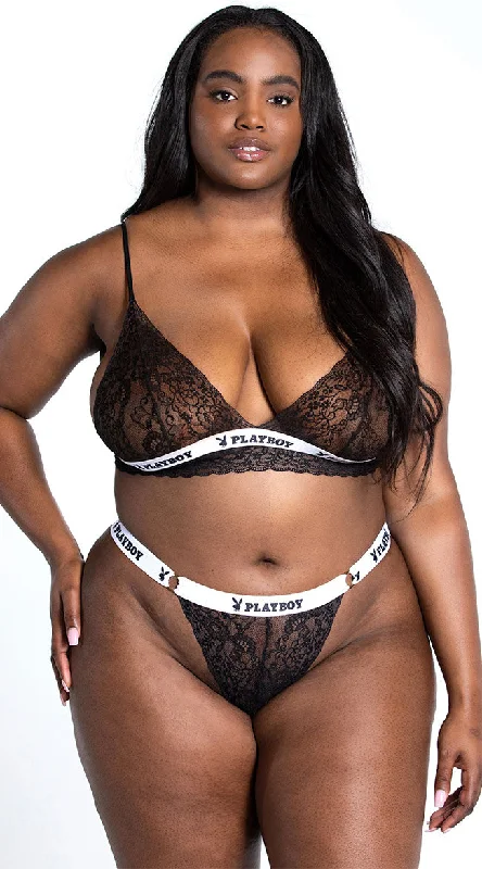 supportive underwire bras for large bustsPlayboy Plus Size Pleasure Seeker Bra Set