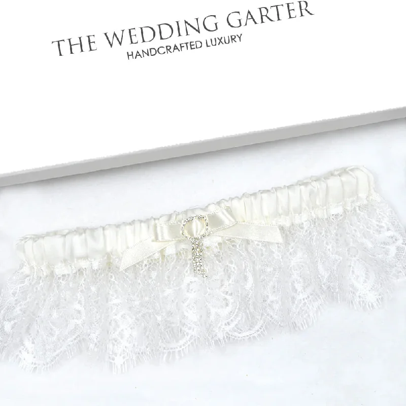 machine made women gartersChantilly Lace Ivory Bridal Garter