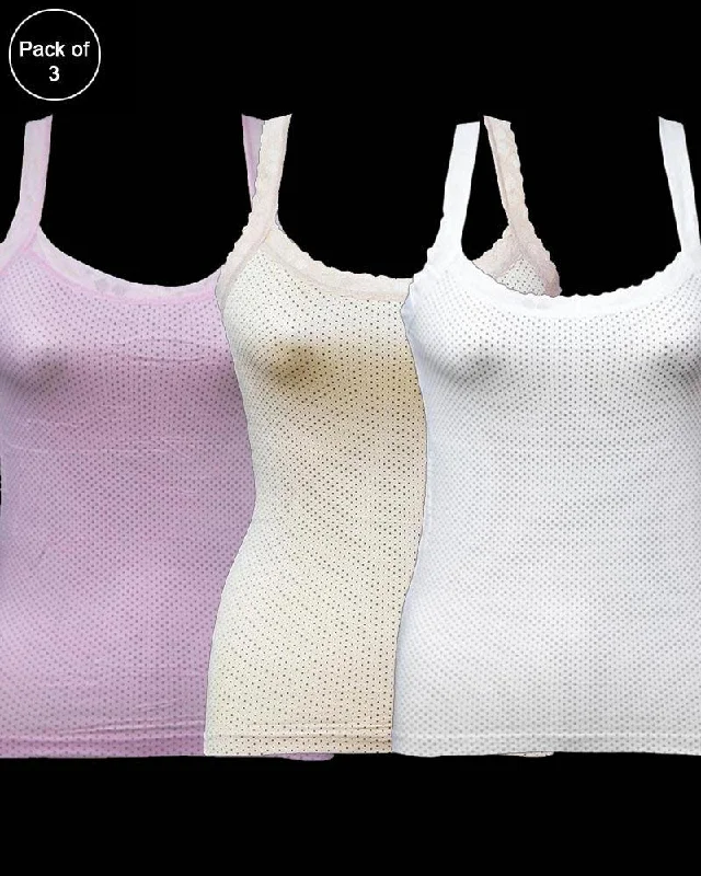 spaghetti strap women camisoles & tanks for summerPack of 3 Teen Age Camisole For Ladies - Mix Colors