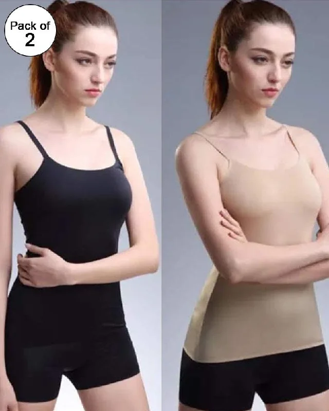 women camisoles & tanks for bridal showersPack of 2 - Licra Camisole For Women