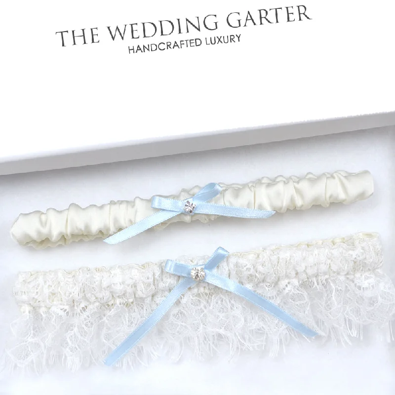 back - fastening women gartersEmmanuelle Ivory Chantilly Lace Satin Wedding Garter Set back - fastening women gartersEmmanuelle Ivory Chantilly Lace Satin Wedding Garter Set