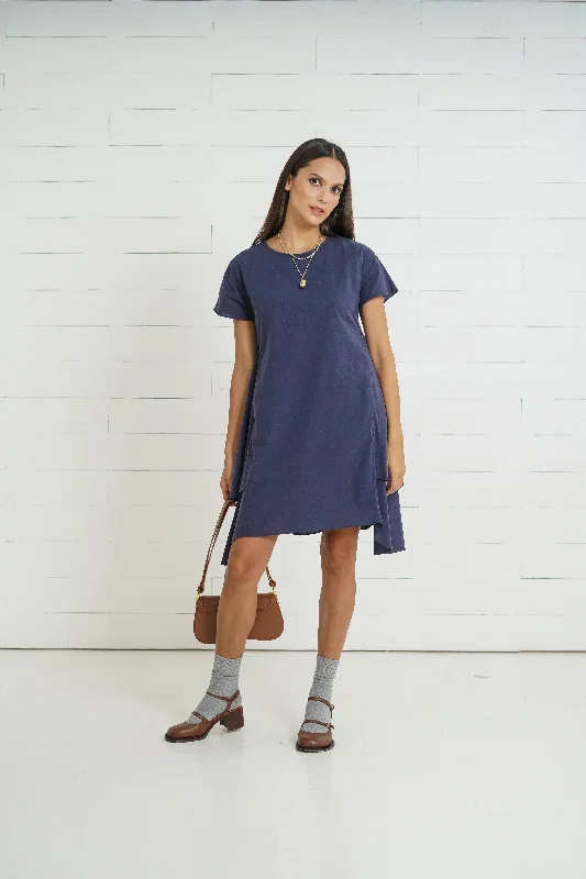 backless bras for revealing outfitsAria Nursing Dress       (Peacock Blue)
