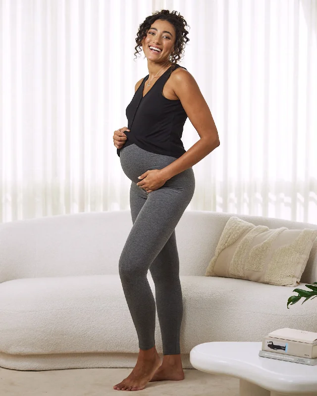 strapless bras for backless dressesBasic Cotton Maternity Legging in Charcoal