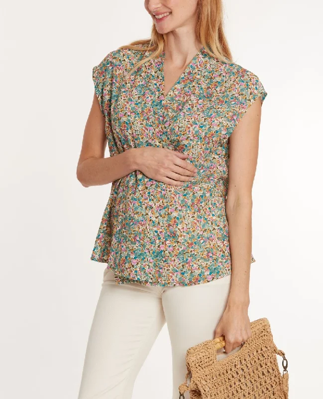 supportive underwire bras for large bustsMaternity blouse Flora flowers