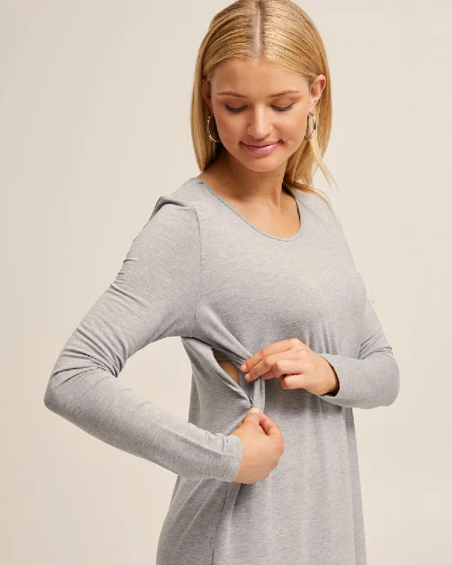 seamless t - shirt bras for everyday wearTshirt Nursing Dress - Grey Marle