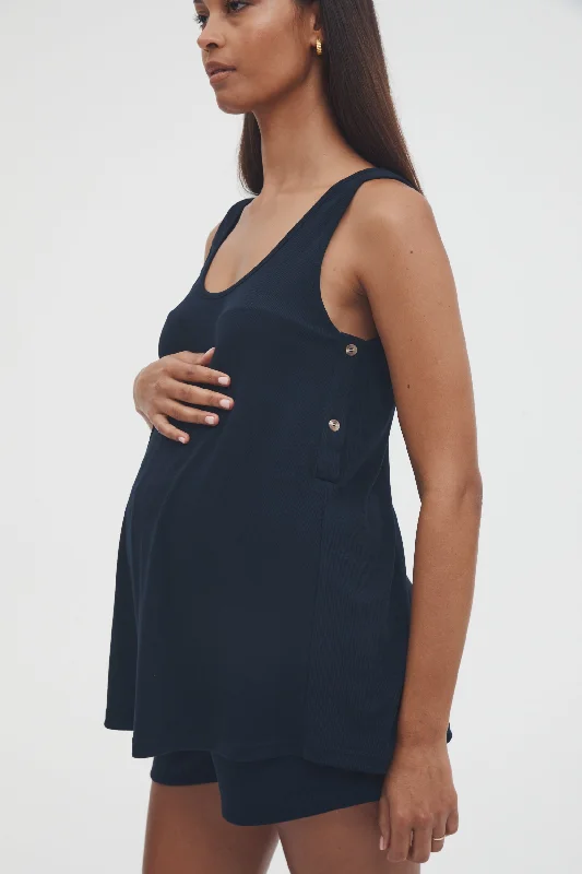 push up bras for enhanced cleavageScoop Neck Rib Tank (Navy)