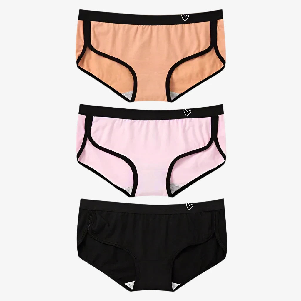 seamless silk - lined women briefs for a smooth and soft feelBriefs Cotton Fitness Low-Rise Panties (Black + Orange + Pink) seamless silk - lined women briefs for a smooth and soft feelBriefs Cotton Fitness Low-Rise Panties (Black + Orange + Pink)