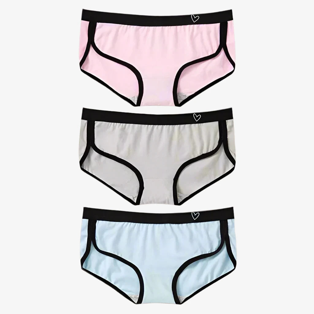 seamless lace - detailed women briefs for a sophisticated lookBriefs Cotton Fitness Low-Rise Panties (Blue + Gray + Pink) seamless lace - detailed women briefs for a sophisticated lookBriefs Cotton Fitness Low-Rise Panties (Blue + Gray + Pink)