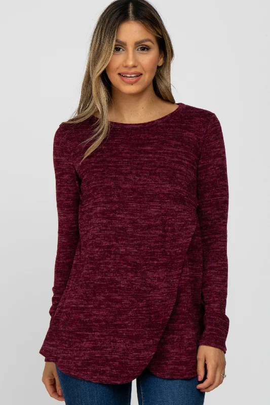 lace balconette bras for a luxurious feelBurgundy Heather Knit Layered Front Nursing Top