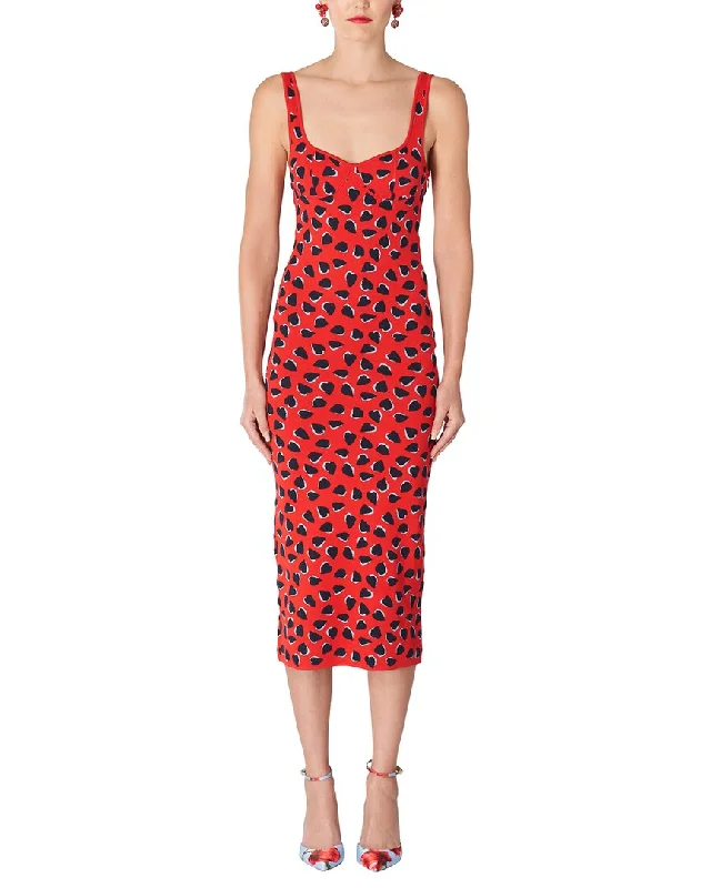 women sexy dresses for Viennese ballsCarolina Herrera Strappy Bustier Knit Column Silk-Blend Midi Dress