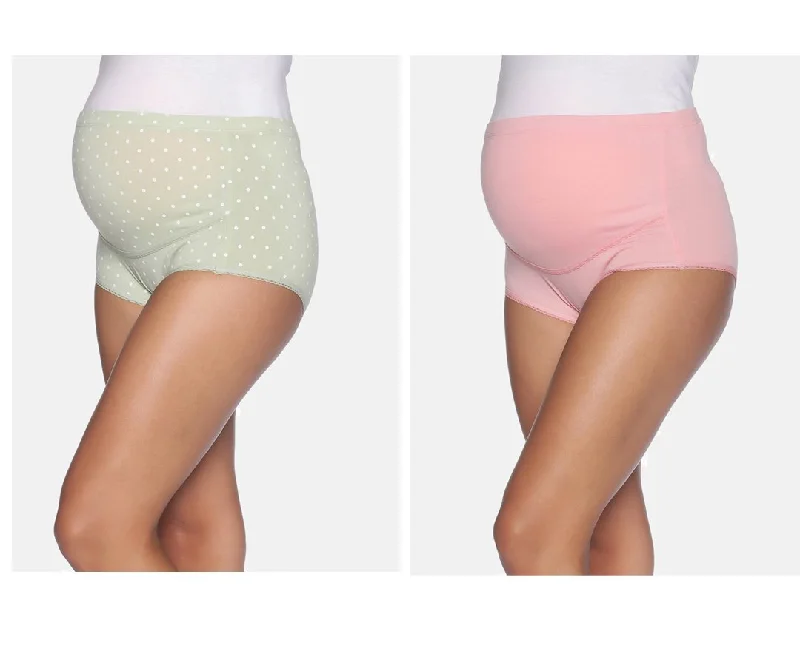 backless bras for revealing outfitsCombo of High Waist Maternity Panty - Aqua Polka Dot and Pink