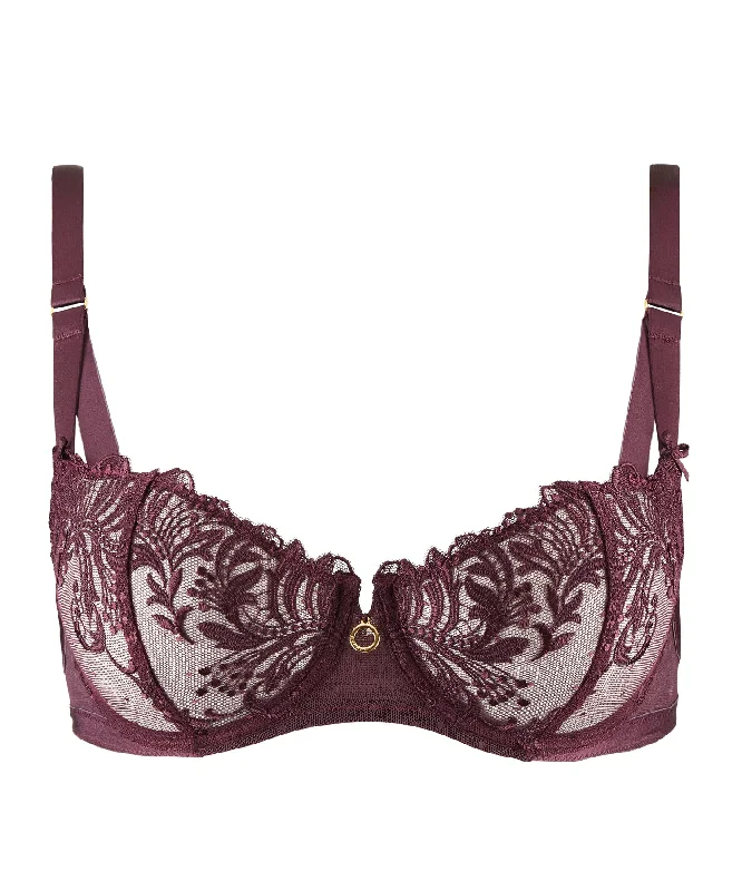 sexy lingerie for women with large busts for supportFemme Passion Wine Half Cup Bra