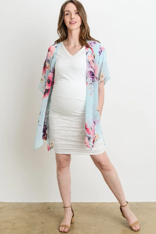 bralette sports bras for light exerciseFloral Chiffon Maternity Cardigan