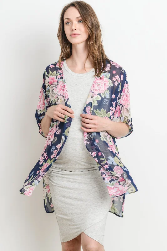 plunge wireless bras for a natural lookFloral Maternity Kimono Cardigan