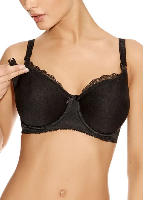 bralette with underwire for added supportFreya Pure Underwire Molded Nursing Bra, Black