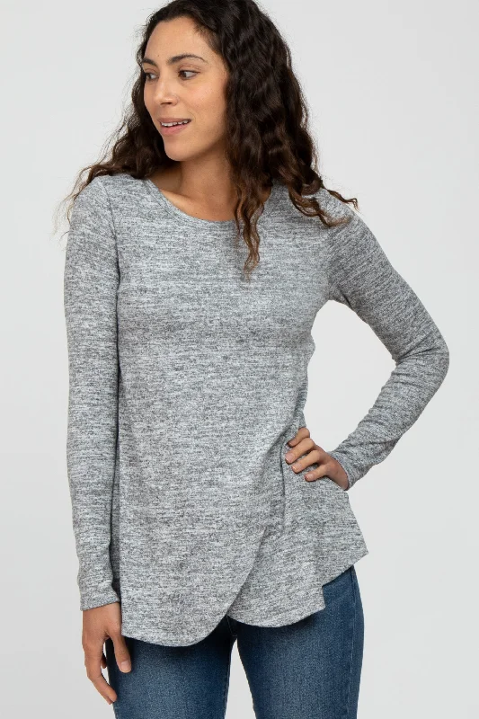 lace balconette bras for a luxurious feelHeather Grey Knit Layered Front Nursing Top lace balconette bras for a luxurious feelHeather Grey Knit Layered Front Nursing Top