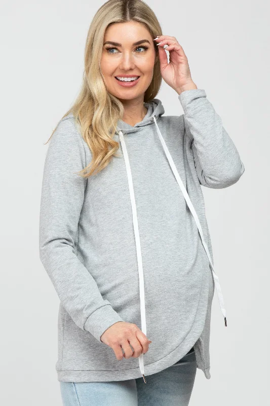 plus size nursing bras for breastfeeding momsHeather Grey Layered Front Maternity/Nursing Fleece Hoodie