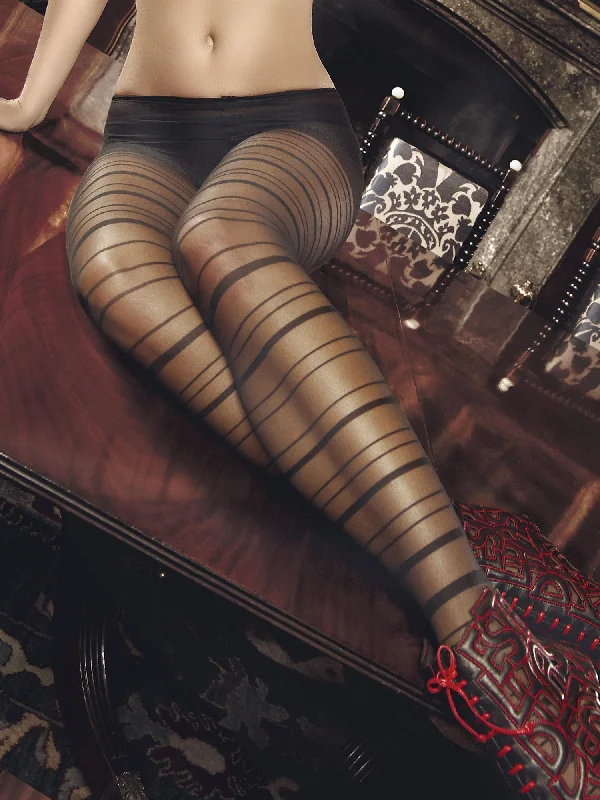 push - up panties for women with enhanced curvesHorizontal Striped Pantyhose - One Size
