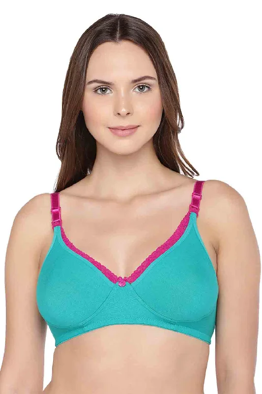 padded bras for added volumeOrganic Cotton Antimicrobial Laced Soft Nursing Bra-IMB003B