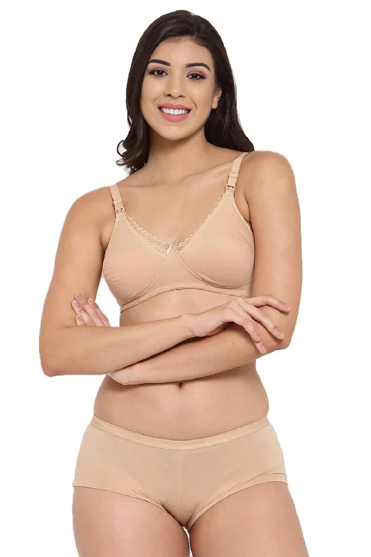 supportive sports bras for runningOrganic Cotton Antimicrobial Soft Nursing Bra & Panty-IMBP003D_ISP038-Skin-