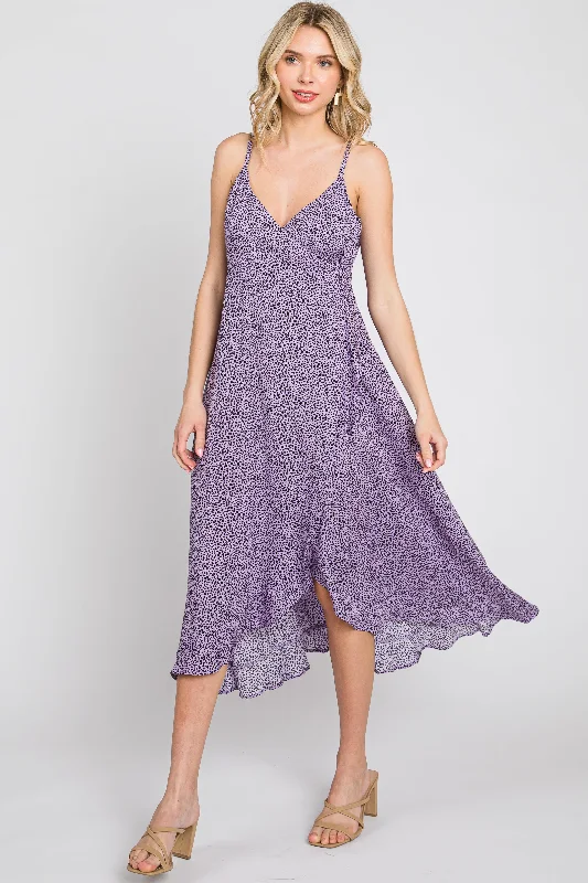 sexy backless push up brasLavender Animal Print Wrap Midi Dress