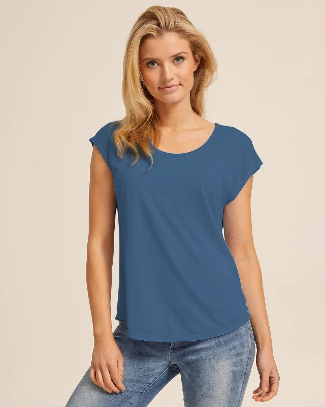 moisture wicking convertible brasLinen Nursing Tee - Heritage Blue