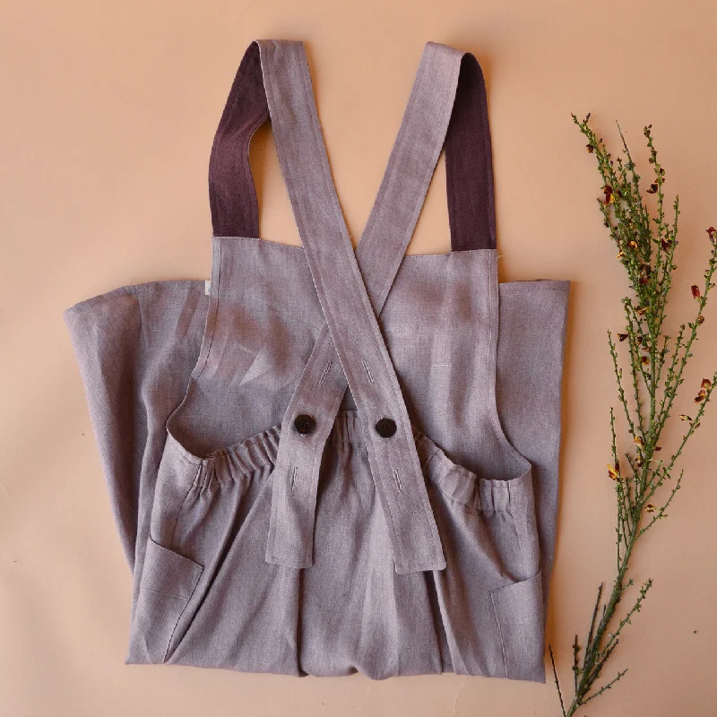 wireless bras for a natural feelMamiko Apron Dress - 100% Linen - Calamine Pink (Women S-XL)