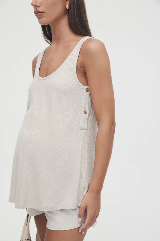 bralette with underwire for added supportScoop Neck Rib Tank (Stone)