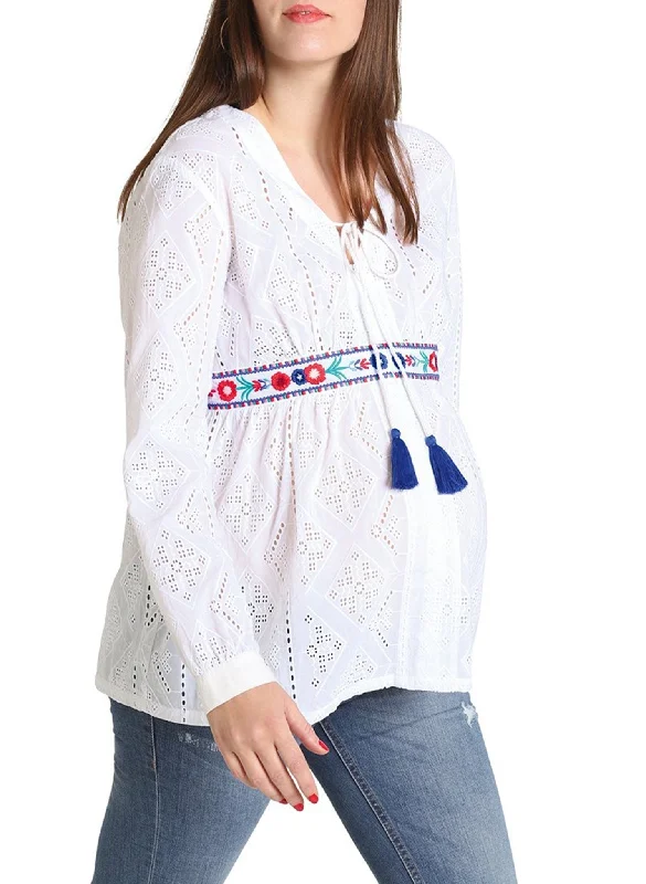 underwire sports bras for extra stabilityMaternity & Nursing Embroidered Blouse - Paradise