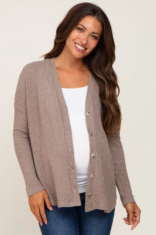 sexy backless push up brasMocha Waffle Knit Button Down Maternity Top