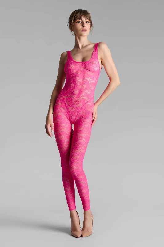 lace trimmed women lingerie for romanceBackless jumpsuit - Flashback Néon