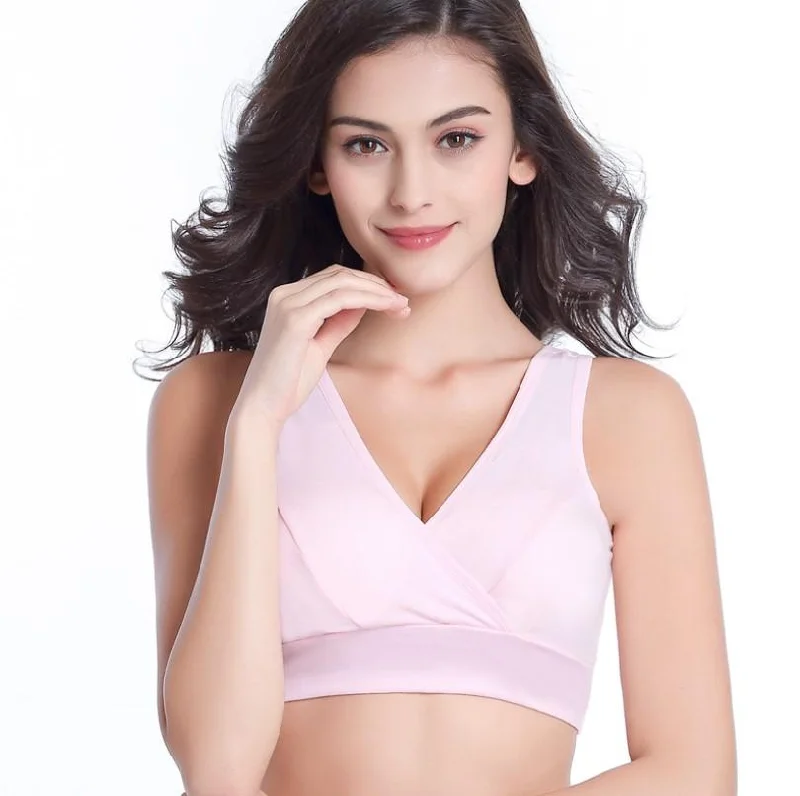 bralette bras for a trendy and comfortable stylePink Maternity Nursing Sleep Bra