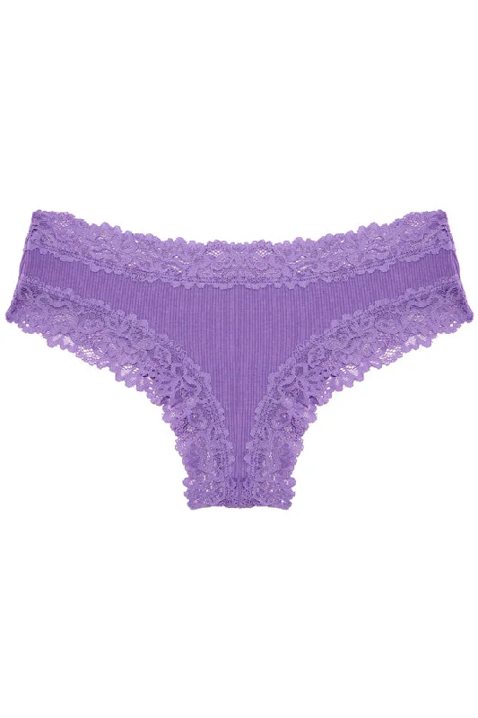 organic cotton women thongs for an eco - friendly choicePurple Low-Rise Ribbed Thong