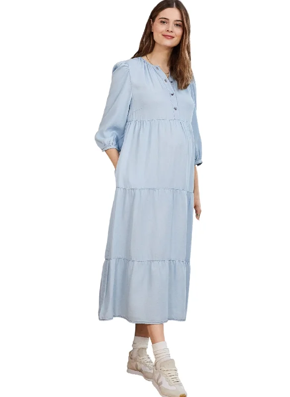 bralette with underwire for added supportRaffa Chambray Maternity Dress with Tencel