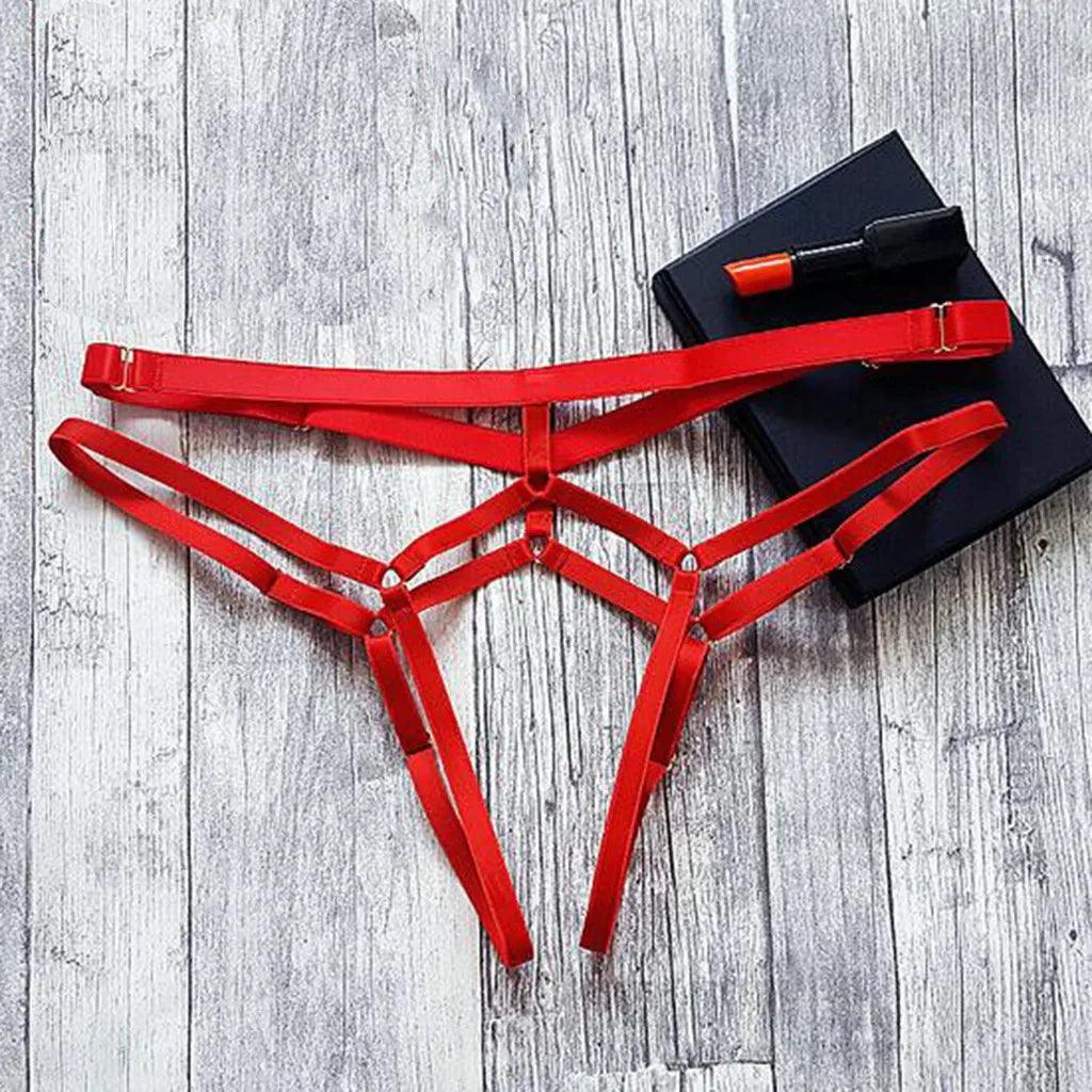plus size friendly women sexy lingerieRed Sexy Open Crotch G-String Thong Panties For Women