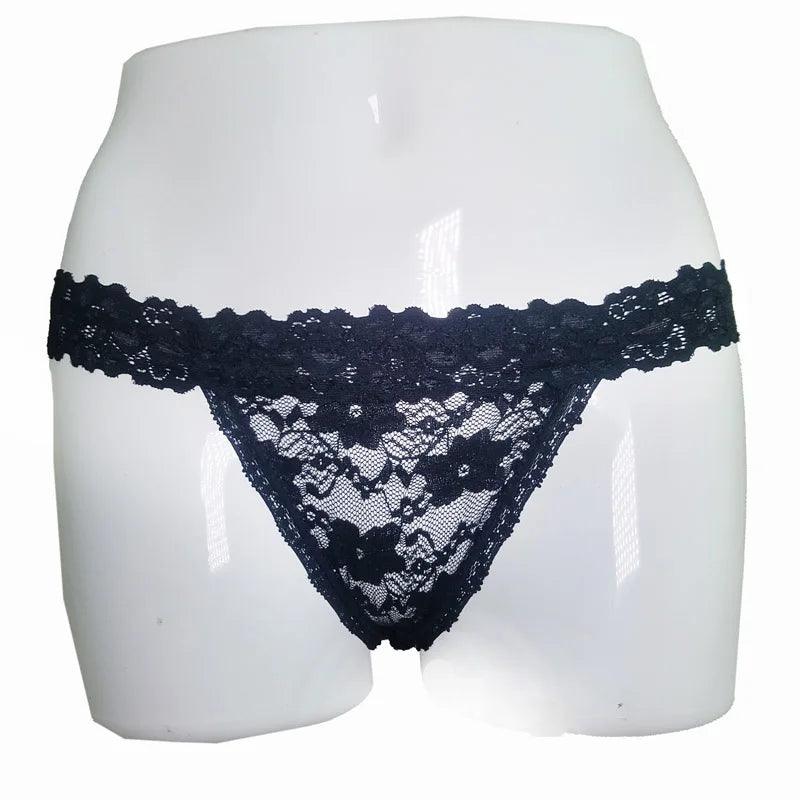 celebrity inspired women sexy lingerieSexy Black Transparent full Lace G-String Panties