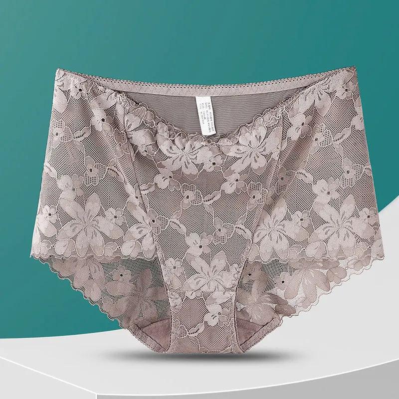 open cup women sexy lingerieSexy Brown Cotton Floral Lace Panties