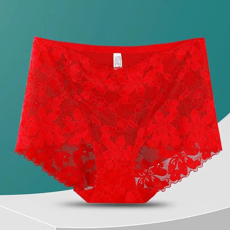 satin women sexy lingerie textureSexy Red Cotton Floral Lace Panties