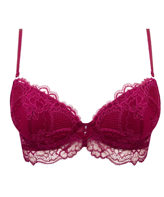 bondage inspired women lingerie for a kinky appealSublime en Dentelle Fuchsia Contour Plunge Bra bondage inspired women lingerie for a kinky appealSublime en Dentelle Fuchsia Contour Plunge Bra