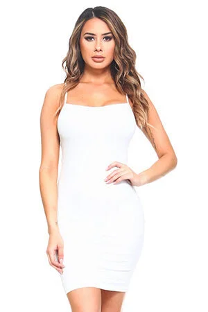 women sexy dresses with fishnet panelsWhite Seamless Cami Slip Dress