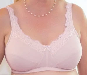 Bra with a push - up memory foam cup for enhanced cleavage Mastectomy Bra 'Lace Front' Pink Bra with a push - up memory foam cup for enhanced cleavage Mastectomy Bra 'Lace Front' Pink