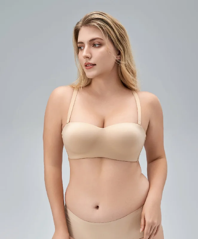 Bra with a racerback design for better mobility​ Anti-Slip Bandeau Strapless Bra