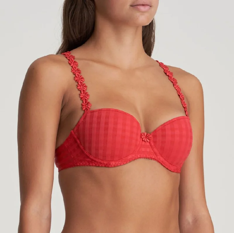 Bra with a wire - free construction for a softer feel Avero Formed Cup Balconnet Bra (Scarlet) A-F Bra with a wire - free construction for a softer feel Avero Formed Cup Balconnet Bra (Scarlet) A-F