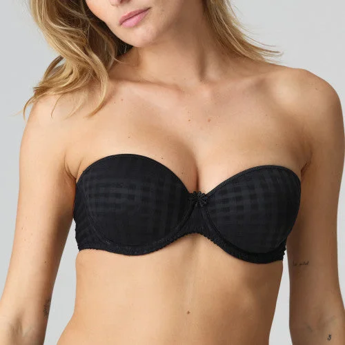 Sports bras for high - impact activities and workouts Avero STRAPLESS Formed Cup Bra (Black) B-E Sports bras for high - impact activities and workouts Avero STRAPLESS Formed Cup Bra (Black) B-E