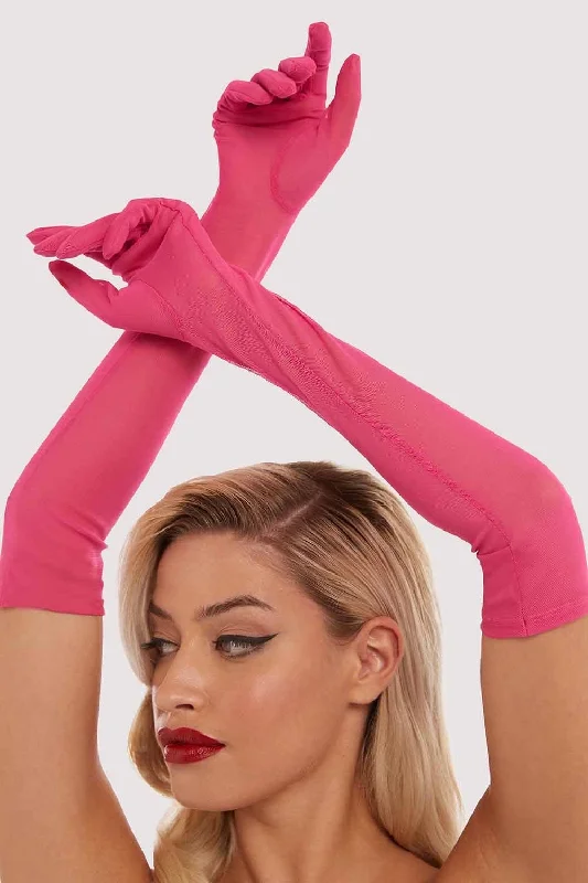 Bra with a plus - size convertible strap for versatility​ Hot Pink Gloves