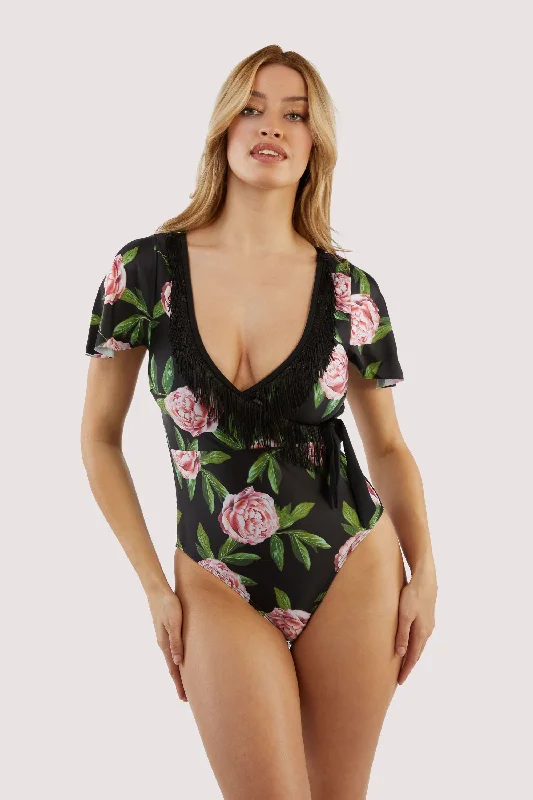 Bra with a plus - size convertible strap for versatility Eco Claudette Roses Swimsuit Bra with a plus - size convertible strap for versatility Eco Claudette Roses Swimsuit