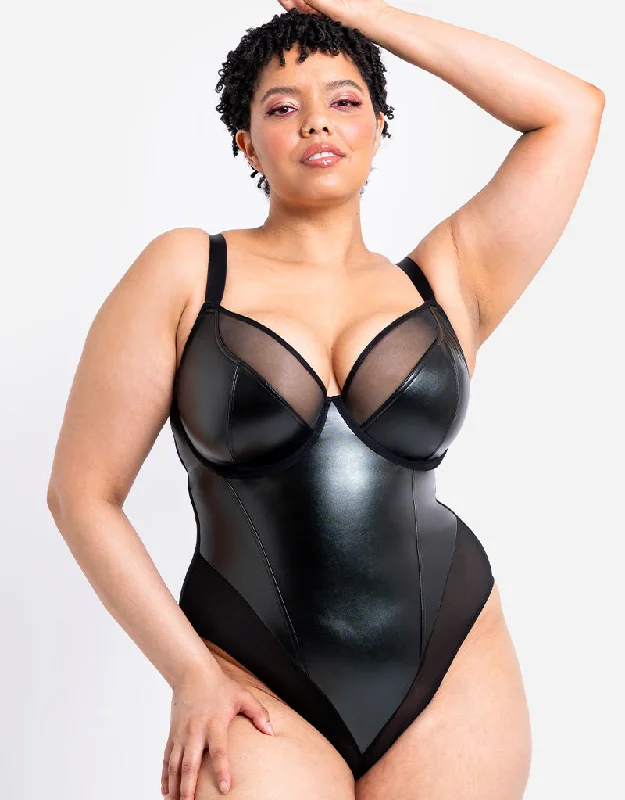 underwire sports bras for extra stabilityCurvy Kate Rebelle Plunge Body Black