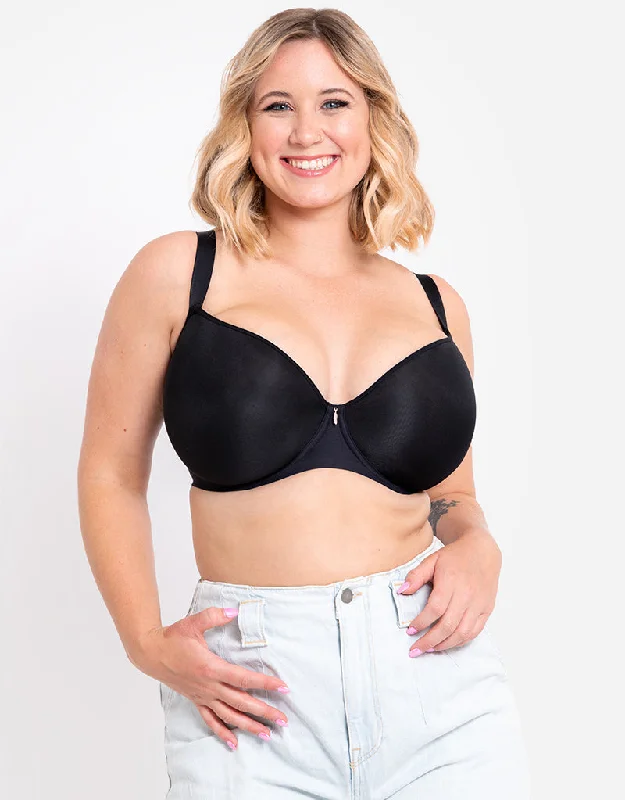 strapless lace bras for formal eventsCurvy Kate Smoothie Spacer Moulded T-Shirt Plunge Bra Black