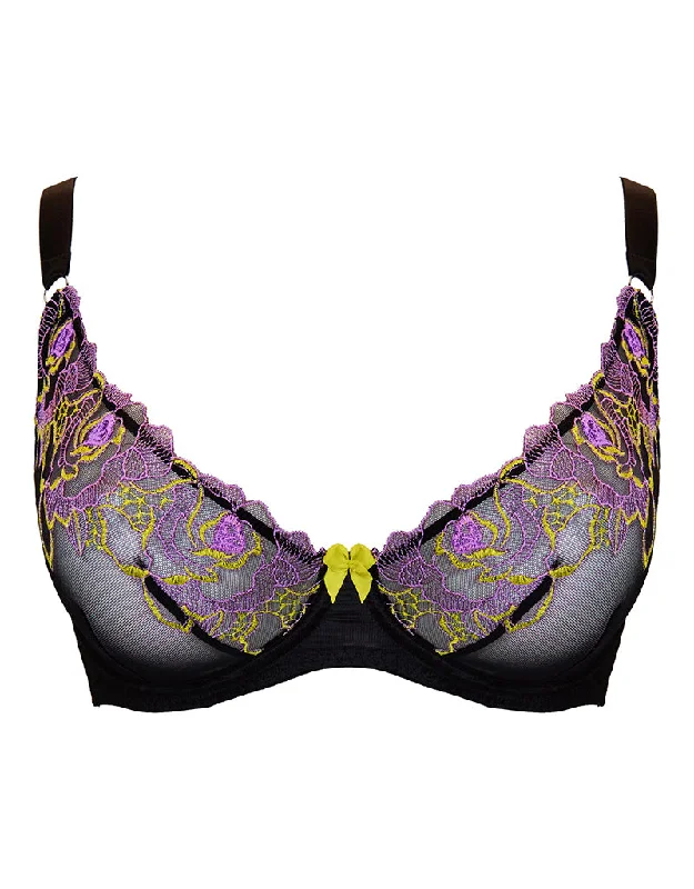 seamless bras for invisible under clothesCurvy Kate Stand Out Scooped Plunge Bra Black Multi
