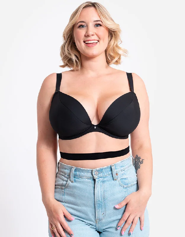 minimizer underwire bras for more controlCurvy Kate Superplunge Multiway Padded Plunge Bra Black